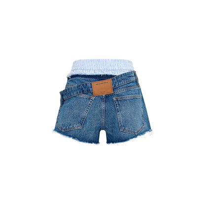 Alexander Wang Pantalones Cortos de Algodón Azules Bermuda