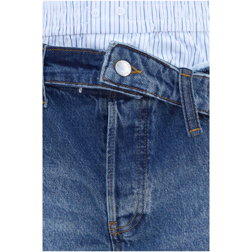 Alexander Wang Pantalones Cortos de Algodón Azules Bermuda