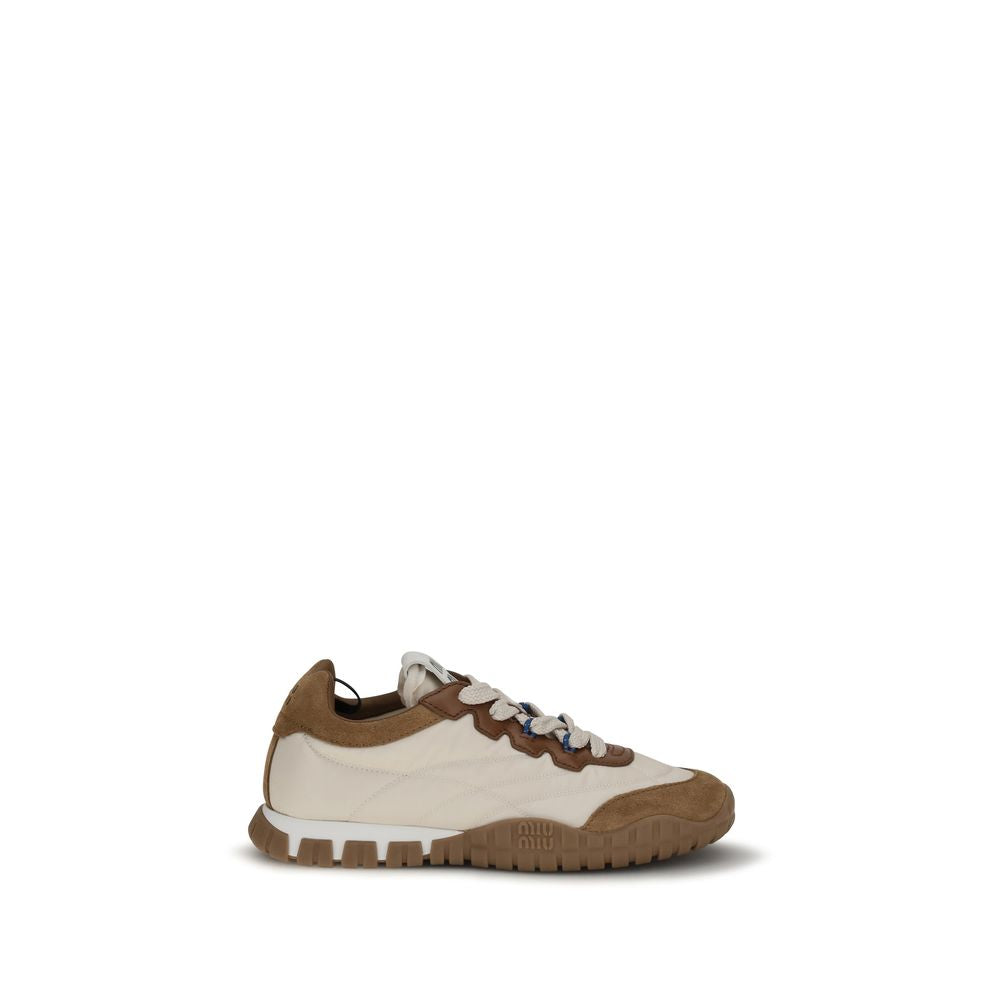 Zapatillas Deportivas Atléticas Miu Miu De Poliamida Beige