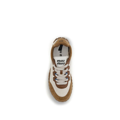 Zapatillas Deportivas Atléticas Miu Miu De Poliamida Beige