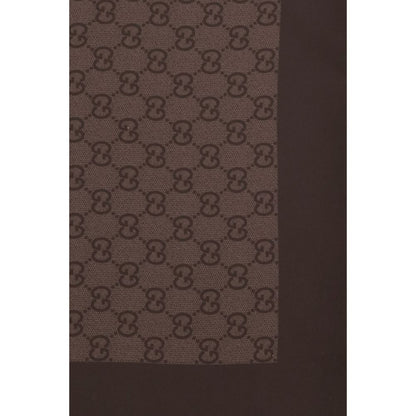 Fular de seda marrón Gucci
