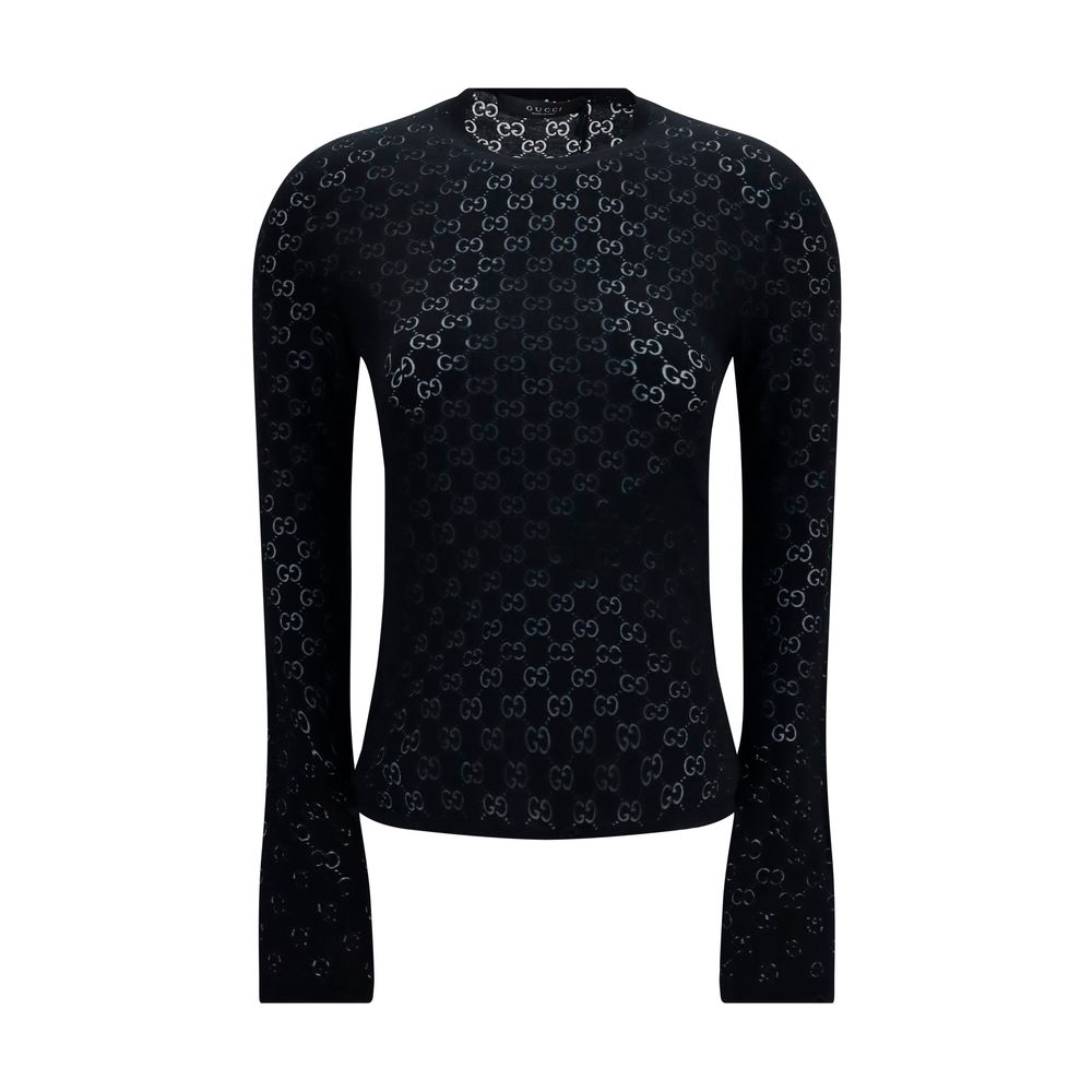 Camiseta negra de algodón Gucci