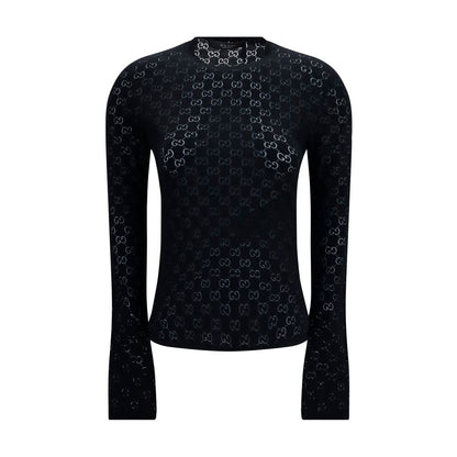 Camiseta negra de algodón Gucci