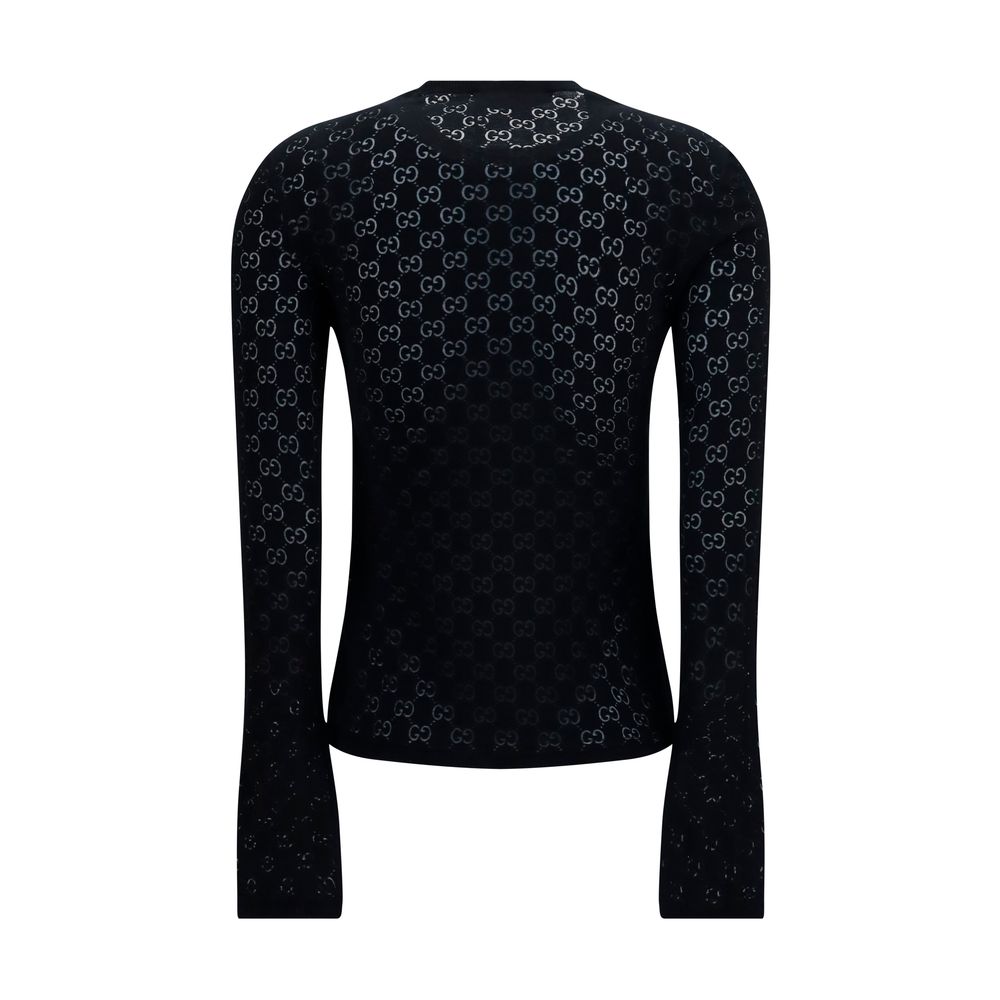 Camiseta negra de algodón Gucci