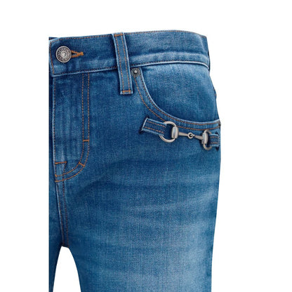 Vaqueros acampanados Gucci de algodón azul