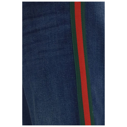 Vaqueros Gucci De Algodón Azul Con Corte Acampanado