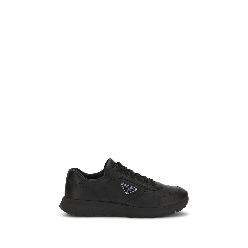 Baskets Prada en veau box noir