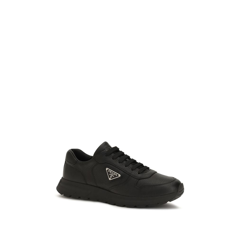 Baskets Prada en veau box noir