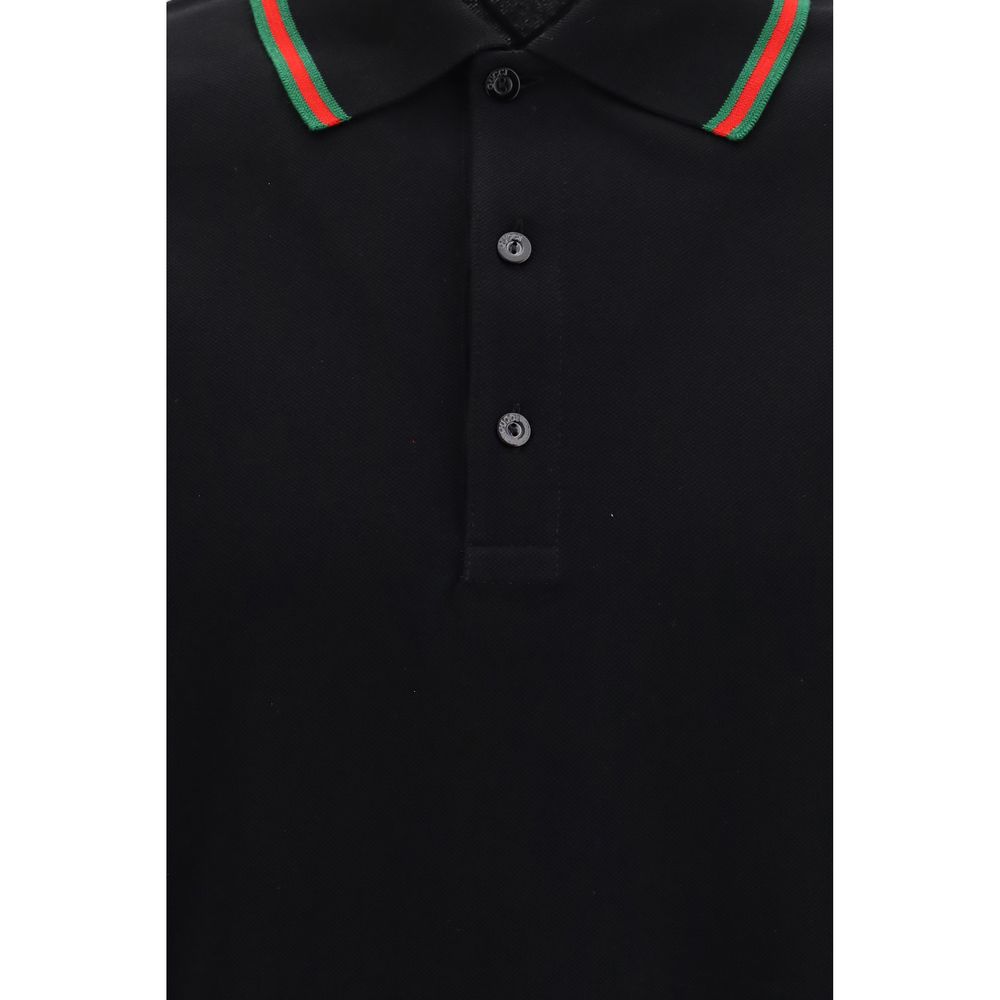 Camisa Polo Gucci De Algodón Negro De Corte Relajado Diario