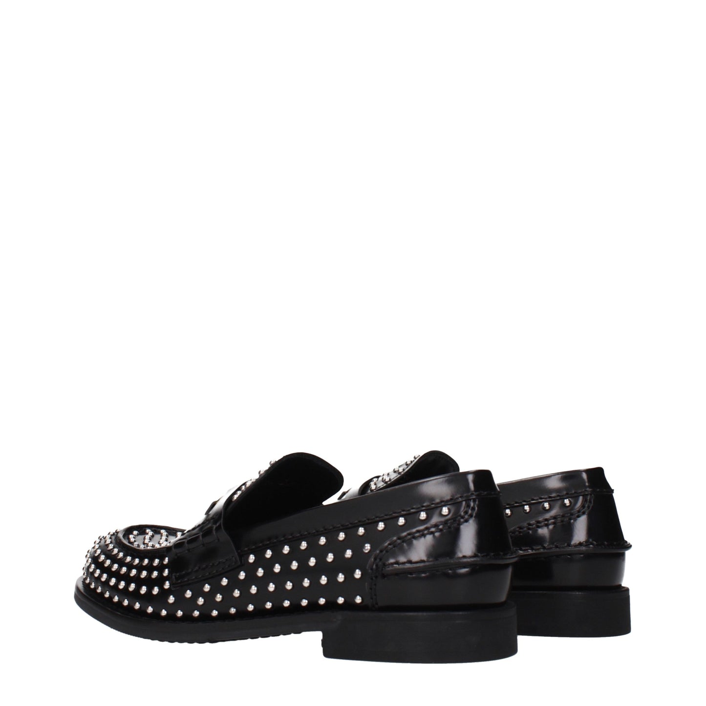 Miu Miu Mocasines sin cordones de cuero negro