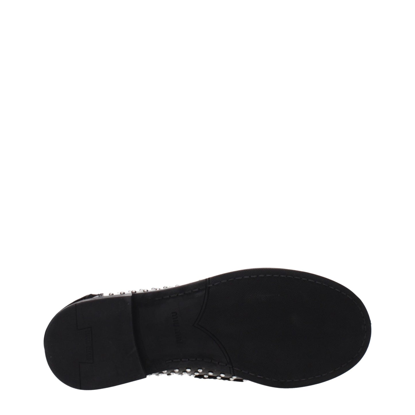 Miu Miu Mocasines sin cordones de cuero negro