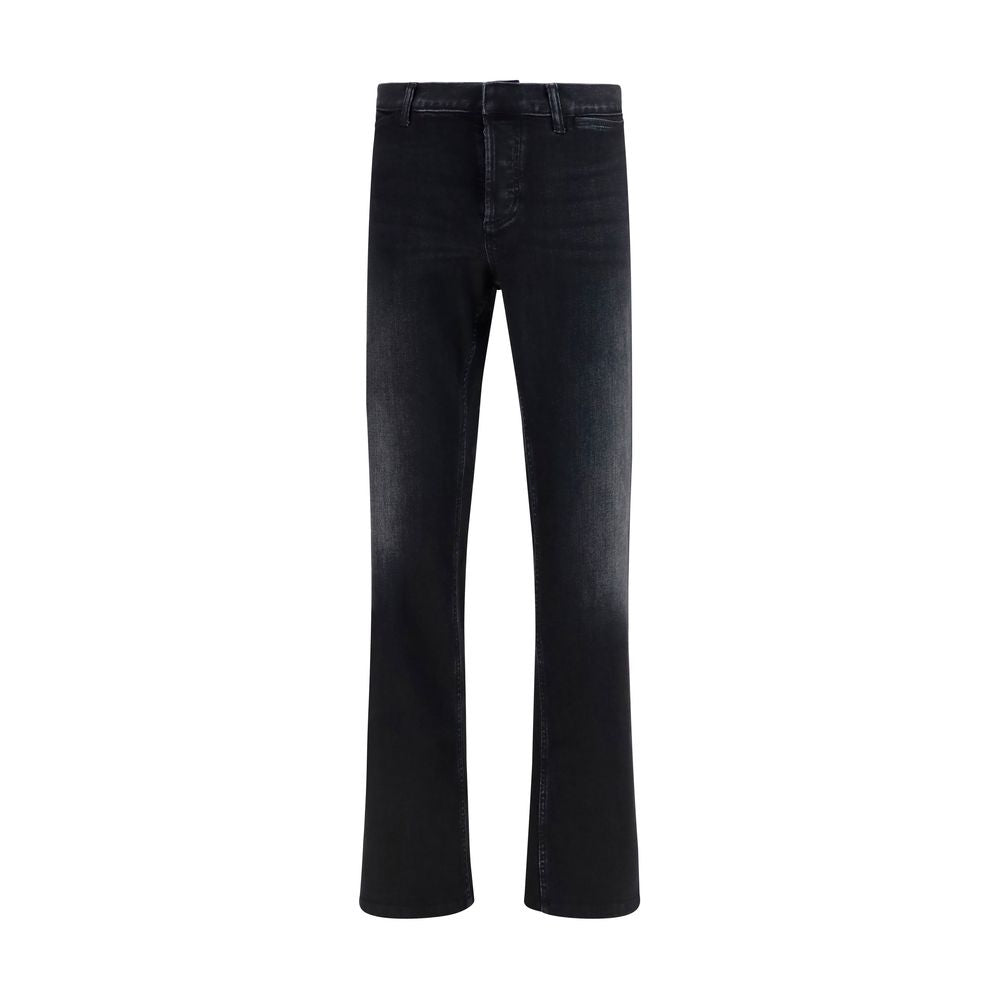 Vaqueros Gucci Negro De Algodón Con Pierna Acampanada Clásica