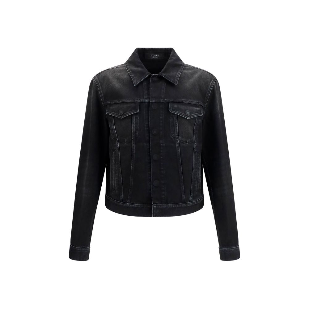 Chaqueta de mezclilla de algodón azul Gucci