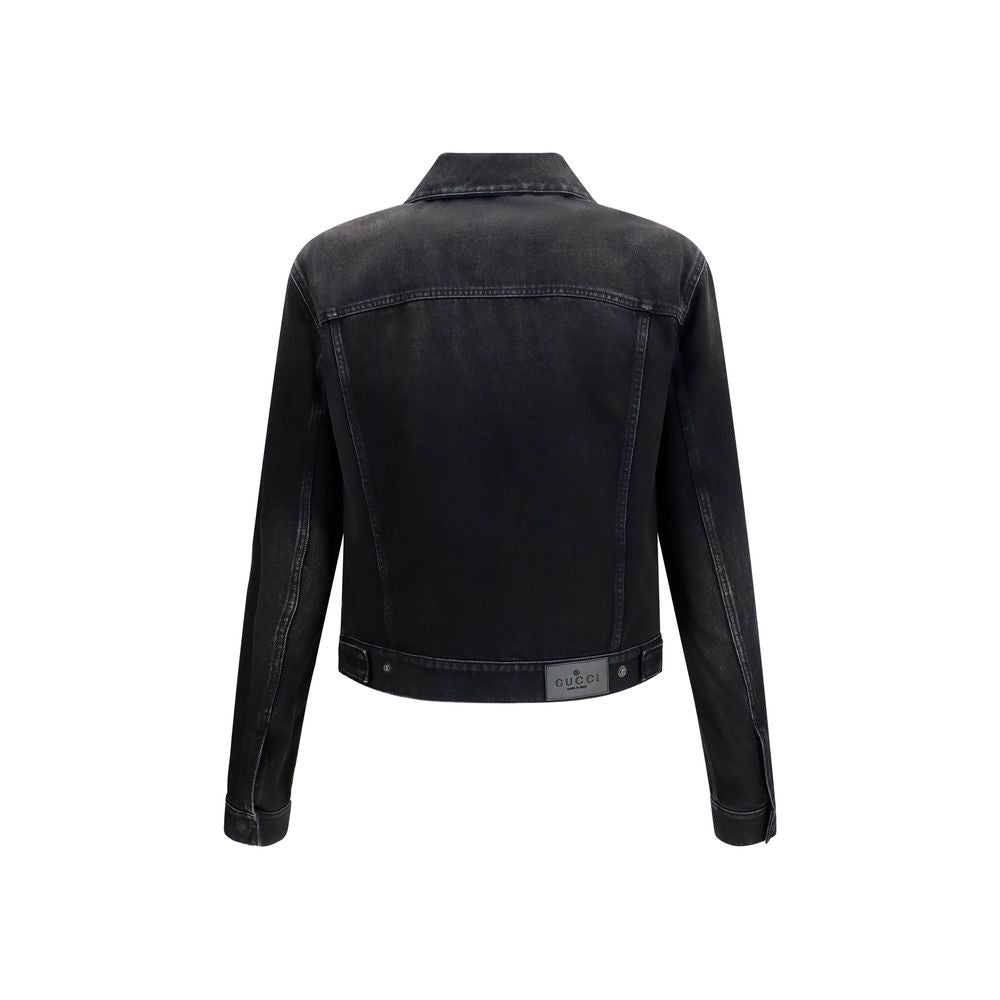 Chaqueta de mezclilla de algodón azul Gucci