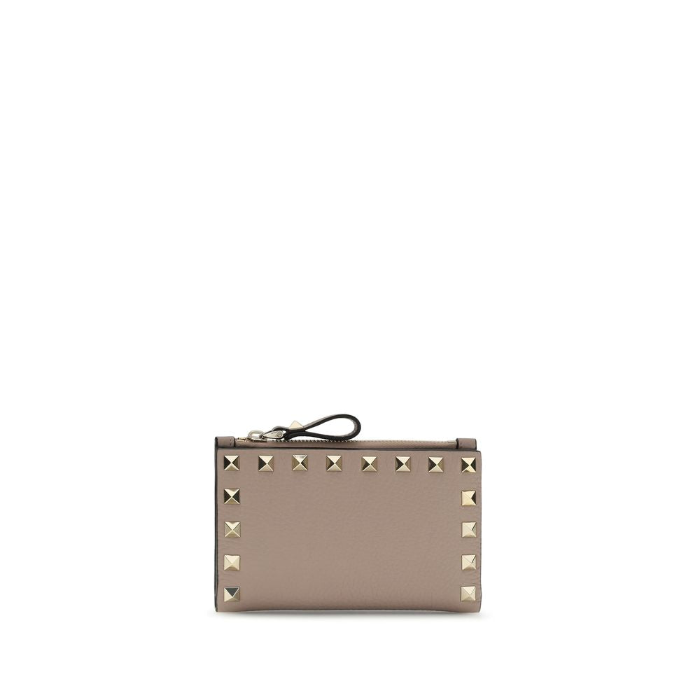 Valentino Garavani Beige Calfskin Zip-Around Wallet