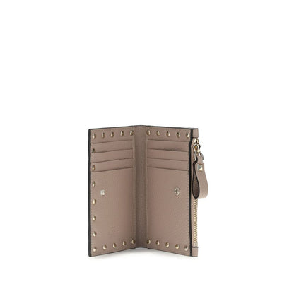 Valentino Garavani Beige Calfskin Zip-Around Wallet