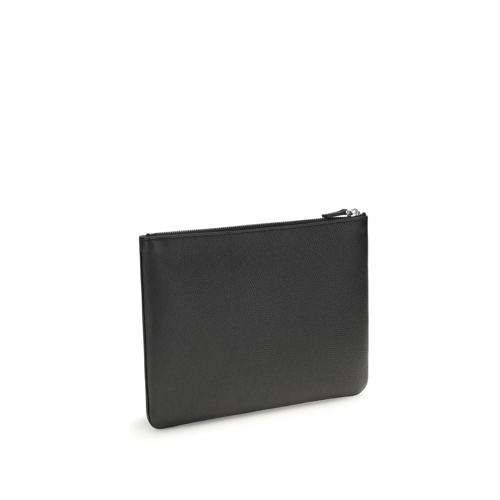 Valentino Garavani Clutch Piel De Becerro Negro Modelo Bos Taurus