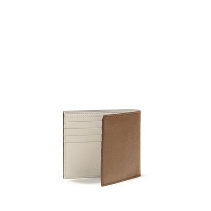 Portefeuille Prada en veau Bos Taurus beige