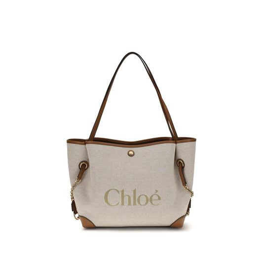 Bolso de hombro Chloé de algodón beige