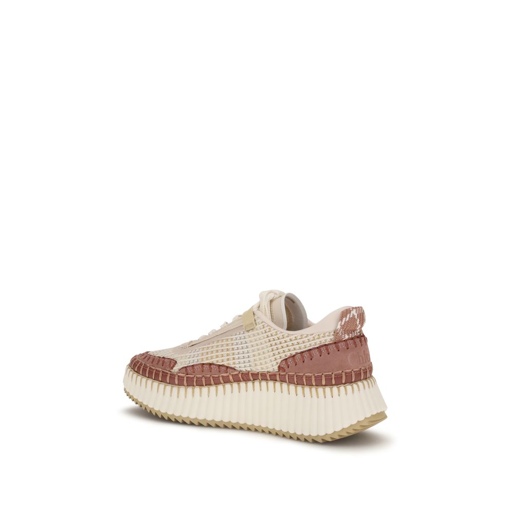 Zapatillas Chunky De Nylon En Beige Modelo Nama Chloé
