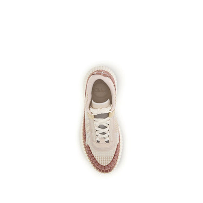 Zapatillas Chunky De Nylon En Beige Modelo Nama Chloé