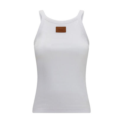 Débardeur Fendi en coton blanc à coupe droite
