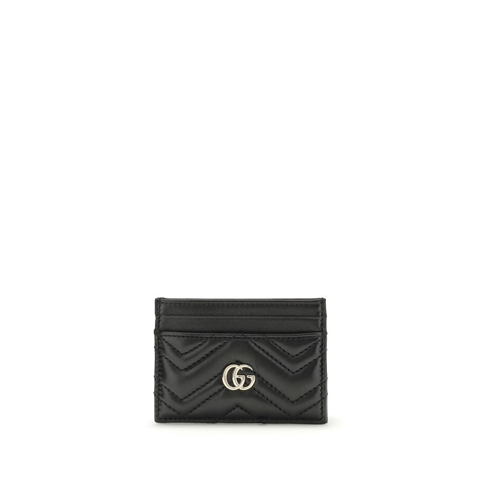 Porte-cartes Gucci GG Marmont en cuir noir