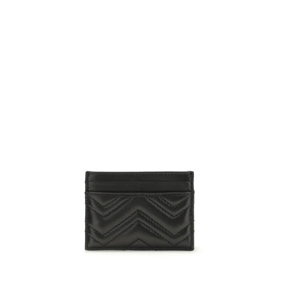 Porte-cartes Gucci GG Marmont en cuir noir