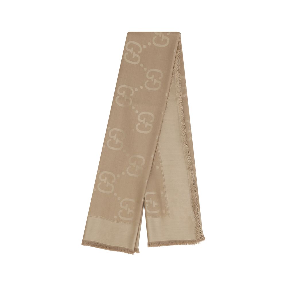 Gucci Brown Wool Oversized Aries Scarf