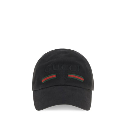 Gorra de algodón negra de Gucci (gorra de béisbol)