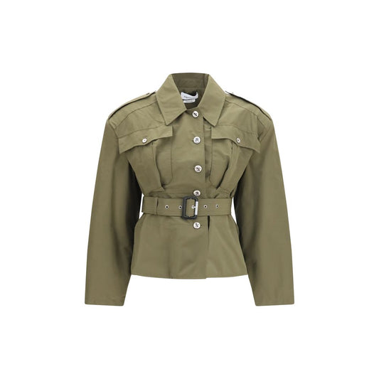 Chaqueta larga de algodón bicolor Alexander McQueen
