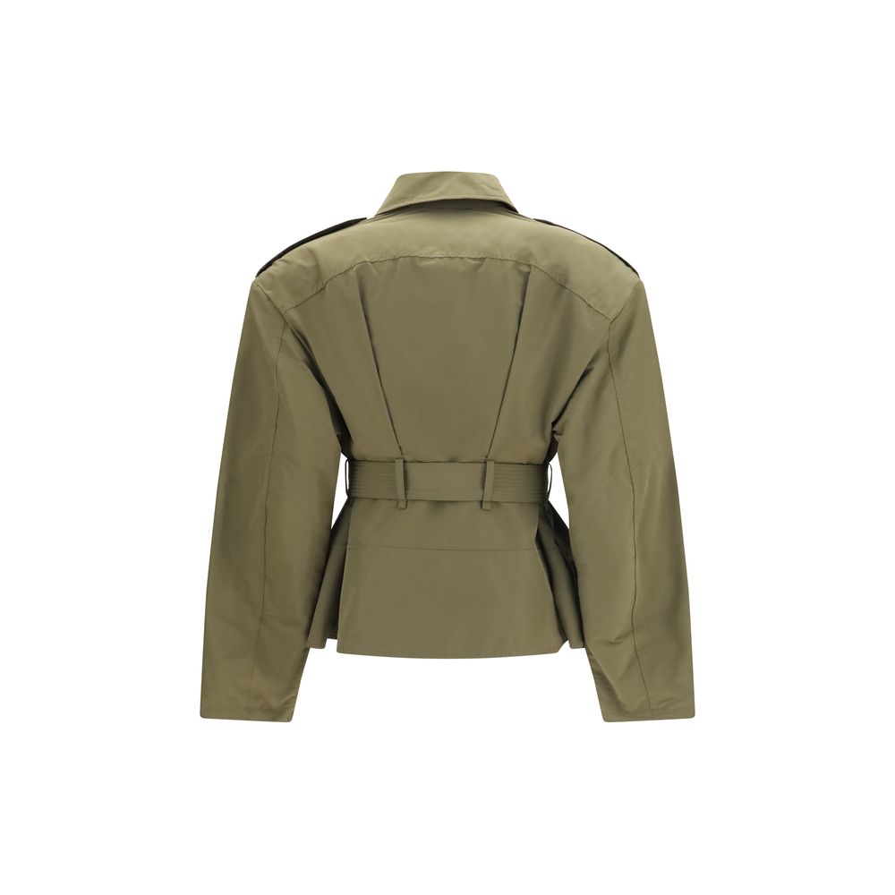 Chaqueta larga de algodón bicolor Alexander McQueen