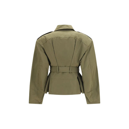 Chaqueta larga de algodón bicolor Alexander McQueen