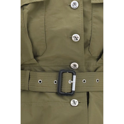 Chaqueta larga de algodón bicolor Alexander McQueen