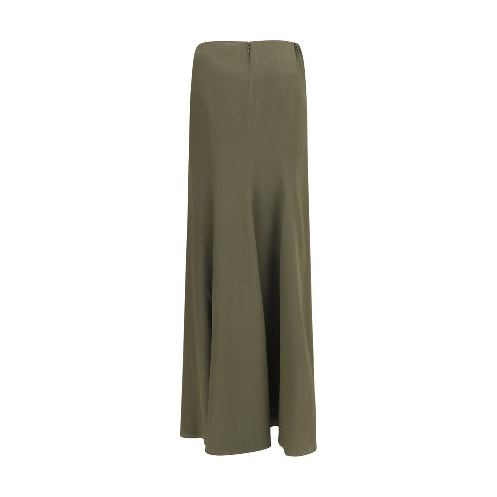 Alexander McQueen Falda Larga de Seda Bicolor