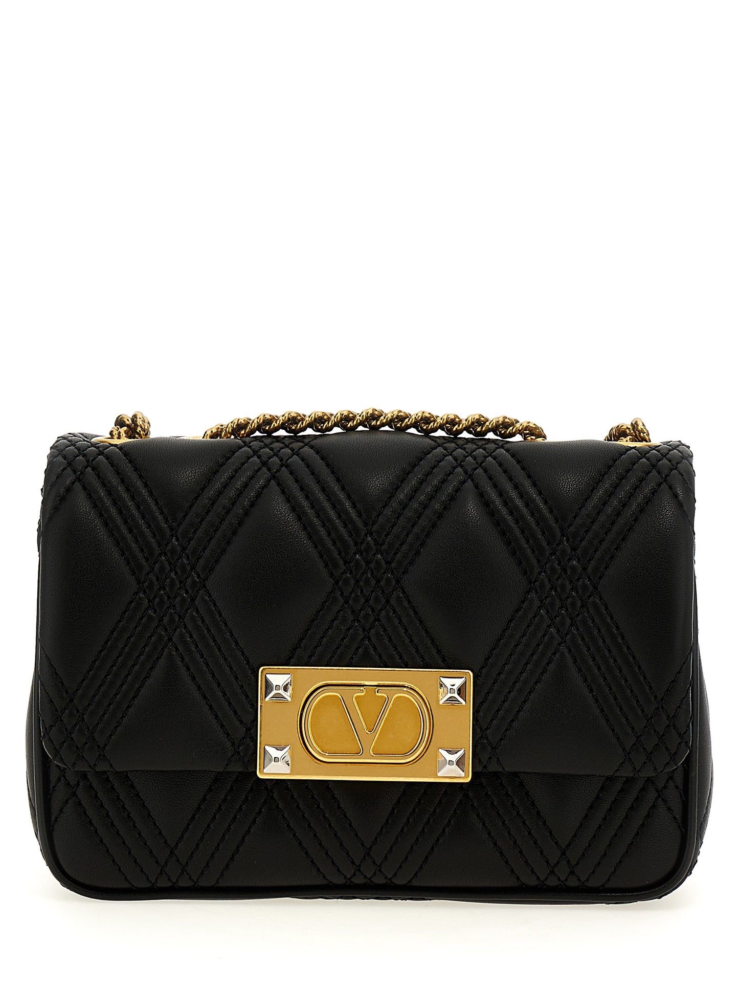 Bolso de hombro Valentino Garavani negro de piel de cordero