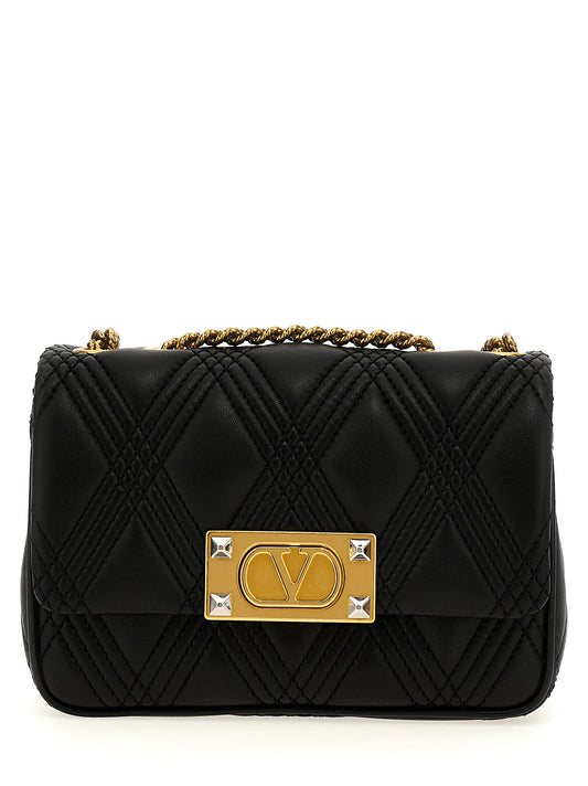Bolso de hombro Valentino Garavani negro de piel de cordero