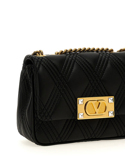 Bolso de hombro Valentino Garavani negro de piel de cordero