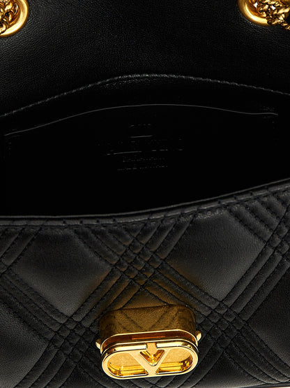 Bolso de hombro Valentino Garavani negro de piel de cordero