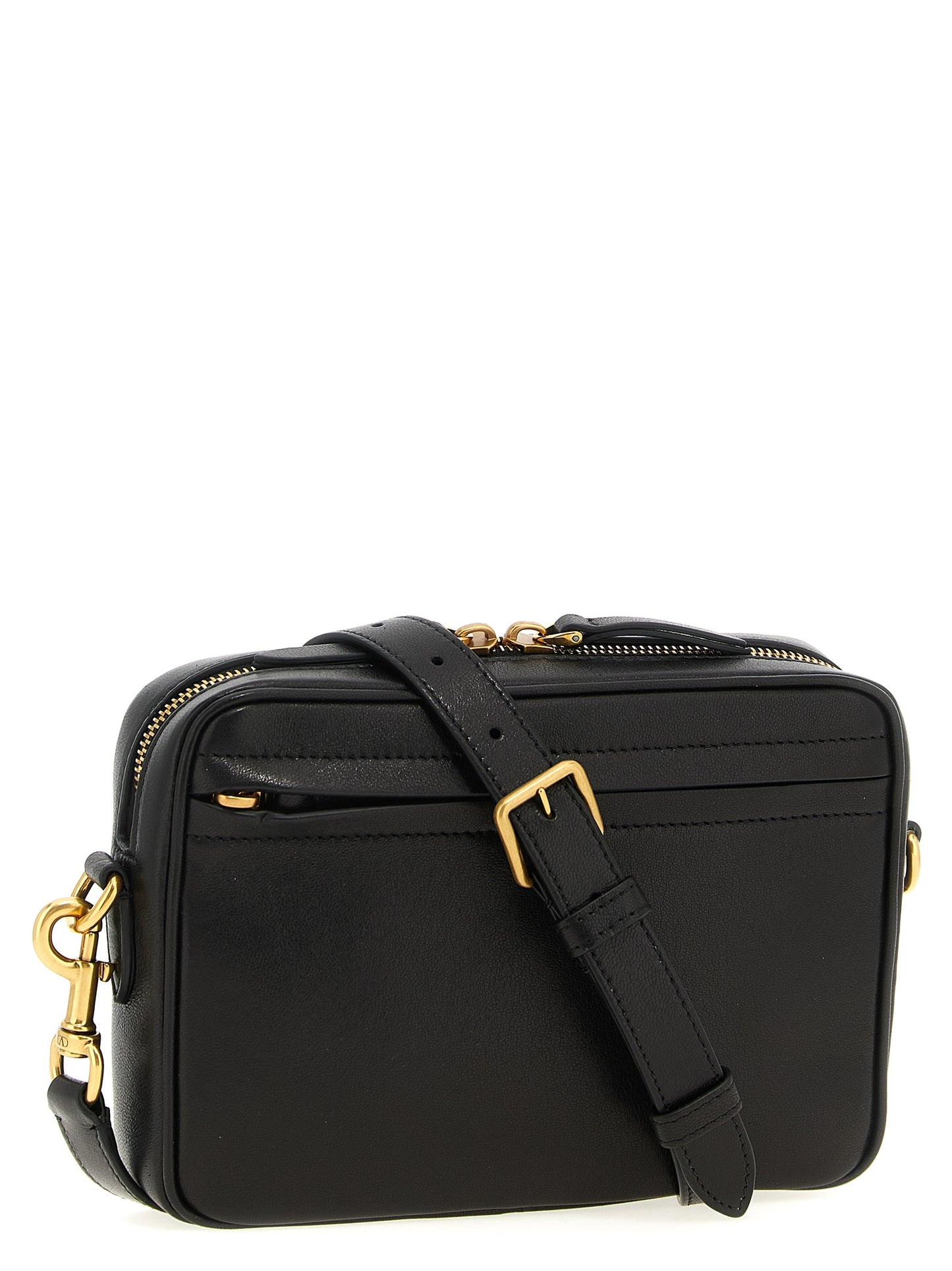 Sac bandoulière en cuir d'agneau marron Valentino Garavani