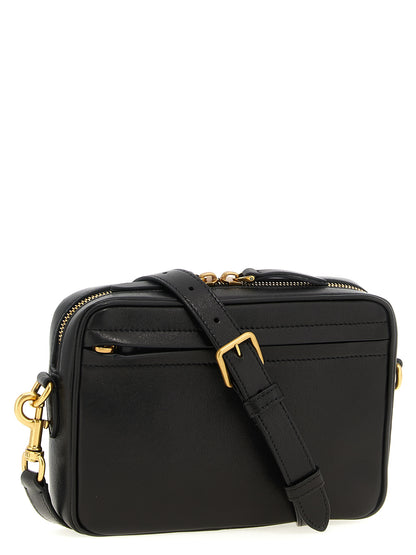 Sac bandoulière en cuir d'agneau marron Valentino Garavani