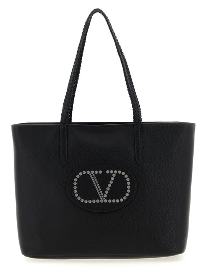 Bolso tote Valentino Garavani de piel de becerro negra