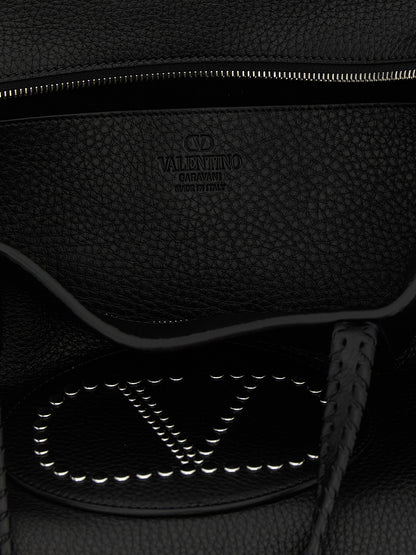 Bolso tote Valentino Garavani de piel de becerro negra