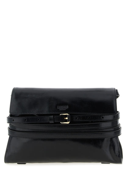 Bandolera Moschino de piel negra