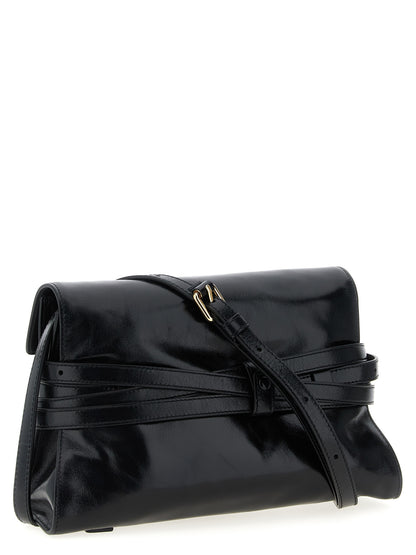 Bandolera Moschino de piel negra