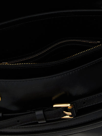 Bandolera Moschino de piel negra