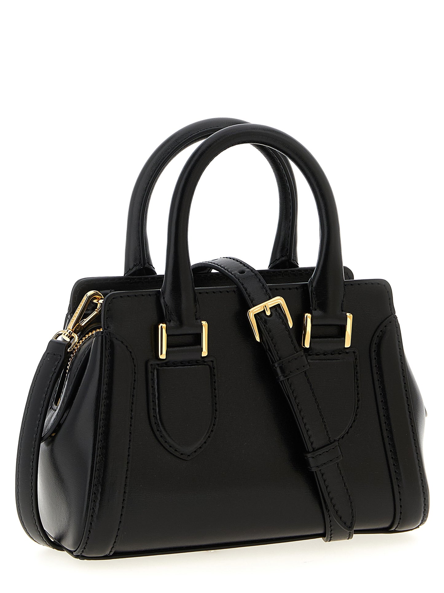Bolso de piel de becerro negra Alexander McQueen