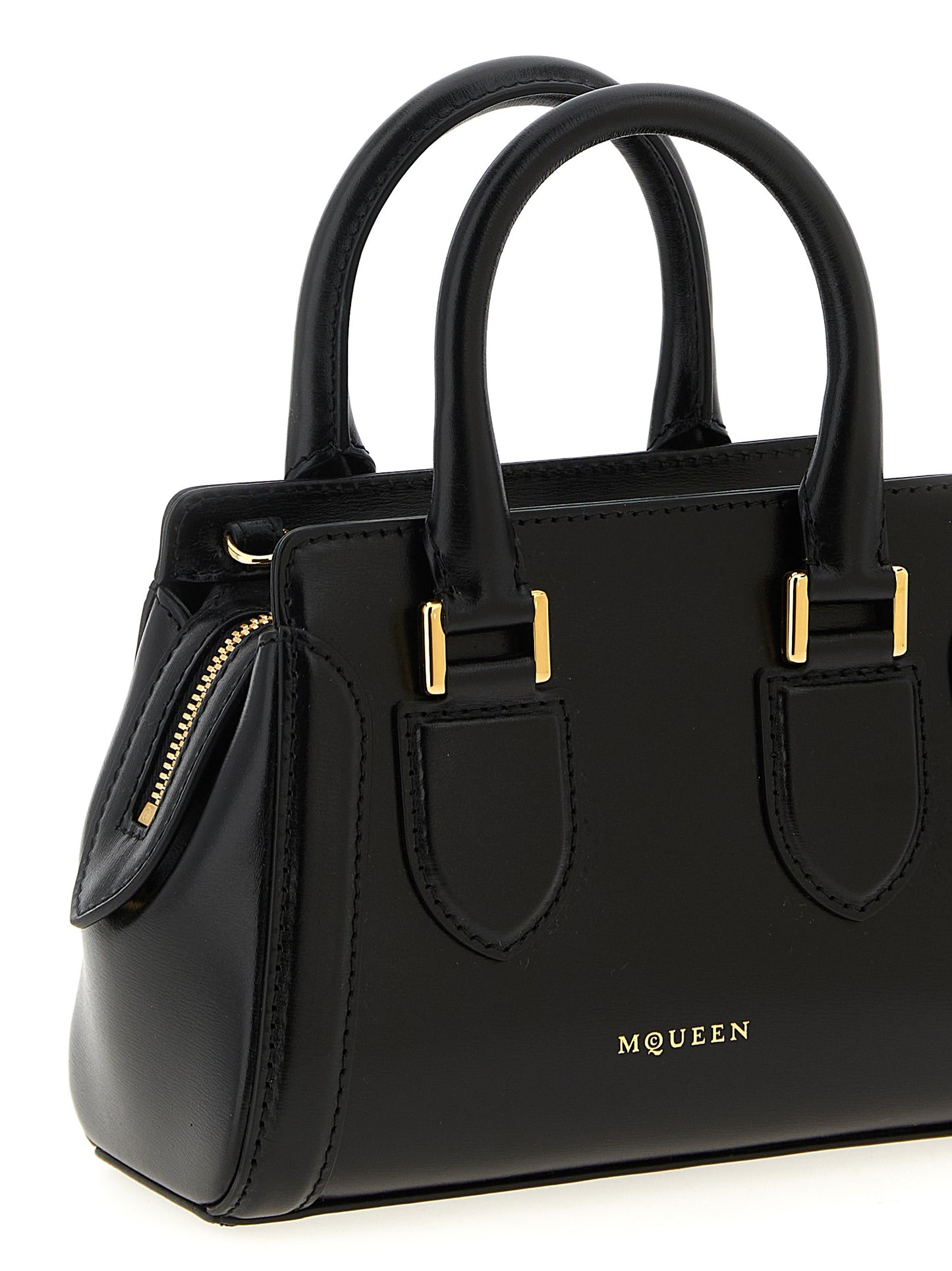 Bolso de piel de becerro negra Alexander McQueen