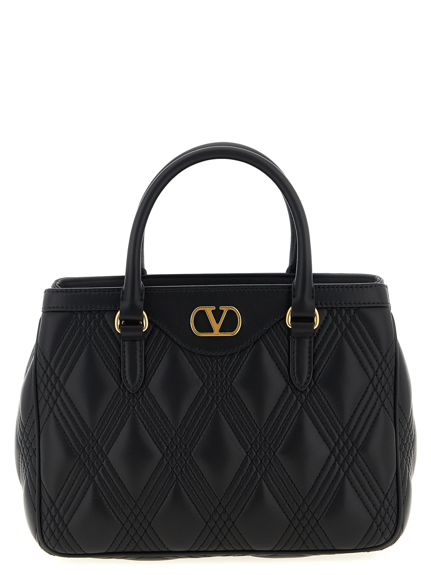 Bolso de mano Valentino Garavani de cuero de cordero negro