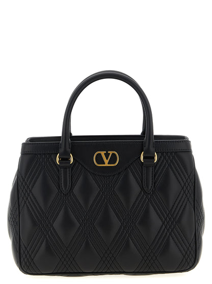 Bolso de mano Valentino Garavani de cuero de cordero negro
